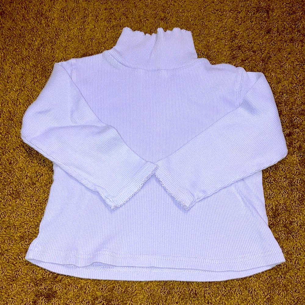 Kid Connection 3T purple-lavender turtle neck ribbed, decorative wrist area